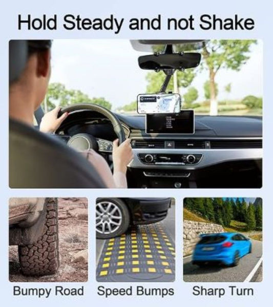 Suport universal pentru oglinda retrovizoare de 360 de grade pentru telefon mobil