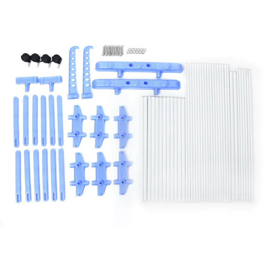 Uscator de rufe vertical pliabil cu 3 niveluri, roti, compact, argintiu/albastru