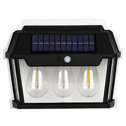 Lampa solara LED pentru exterior 38W cu 3 becuri