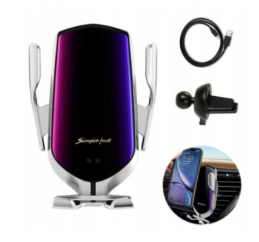 Suport telefon auto, incarcare rapida wireless, senzor inteligent, rotatie 360°